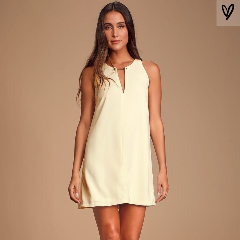 Lulus “Near or bar cream shift dress”